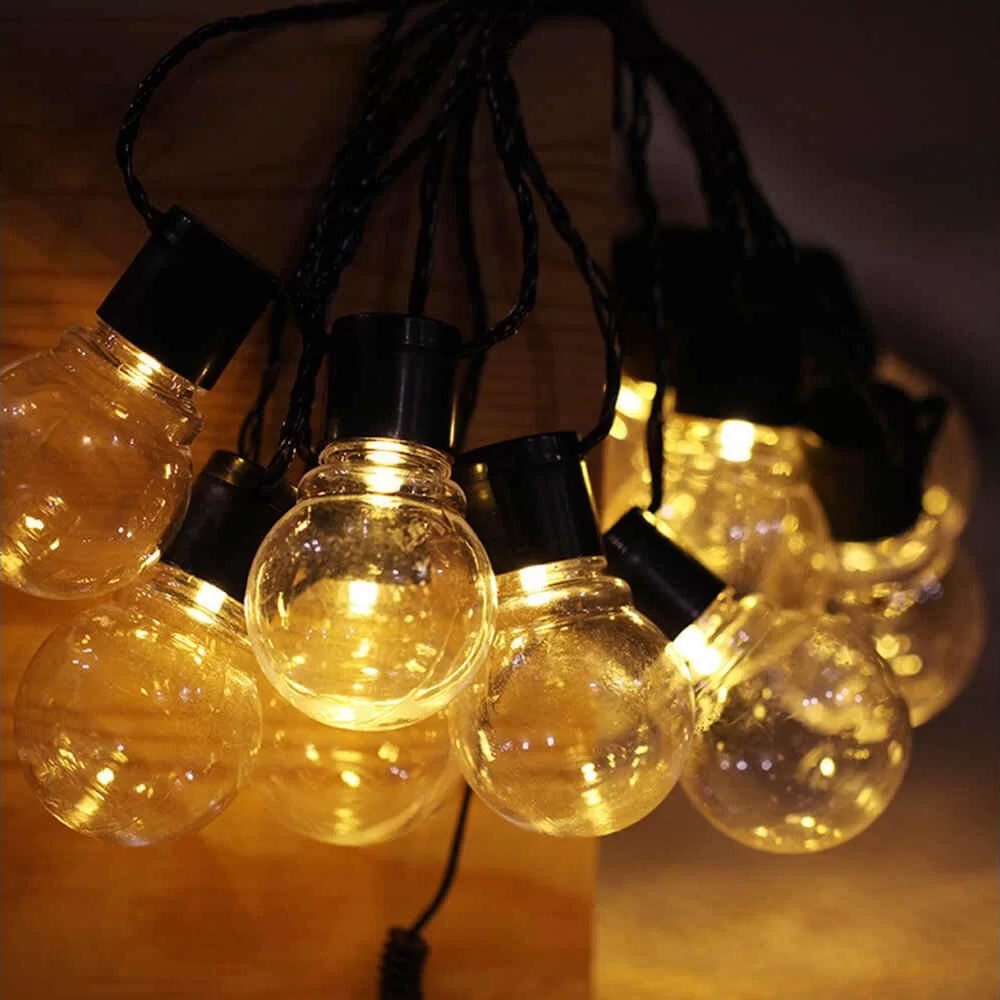 DECORLIGHT™ GIRLANDA LAMPKI OGRODOWE SOLARNE DUŻE ŻARÓWKI LED
