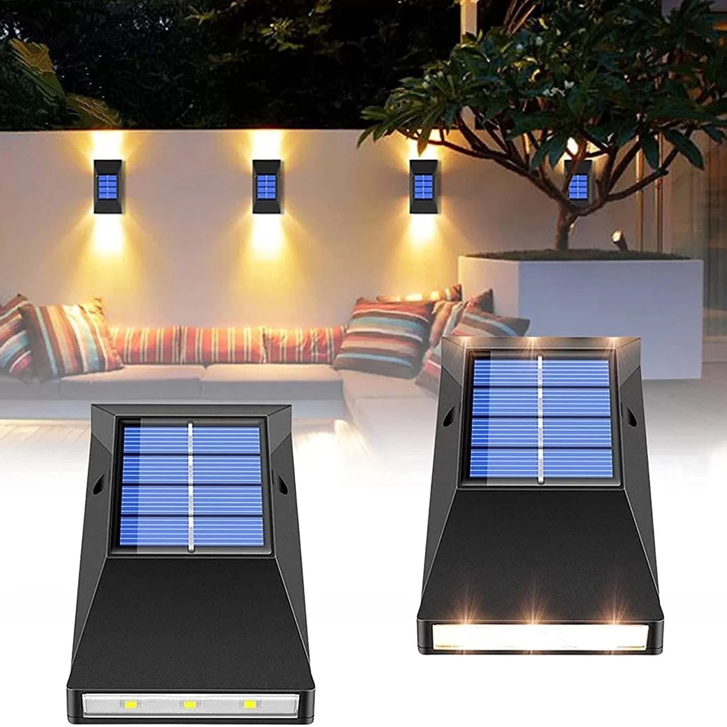DECORLIGHT™ 2x Kinkiet Solarny Lampa Elewacyjna LED Ogrodowe