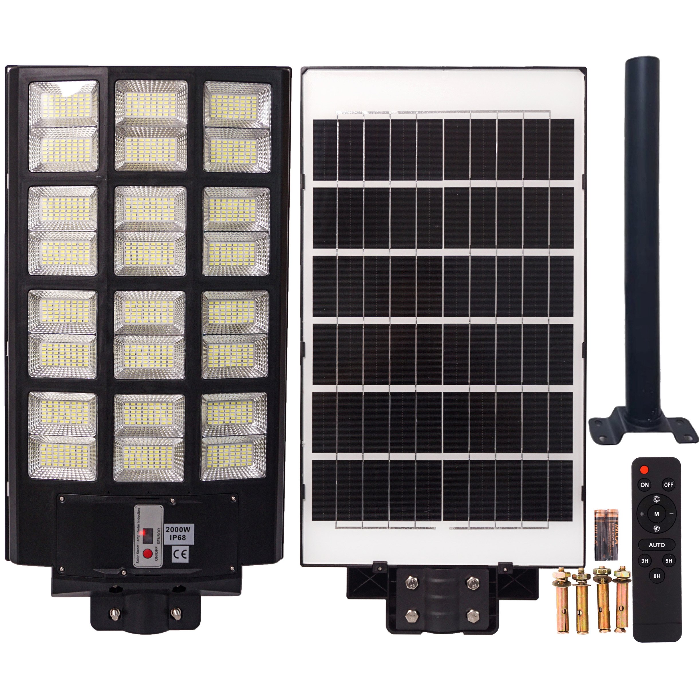 SOLARLIGHT™ Lampa Solarna Uliczna 2000w LED + Pilot + Mocowanie