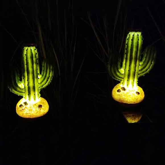 świecący kaktus solarny 